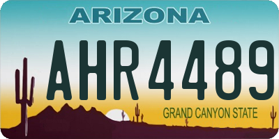AZ license plate AHR4489