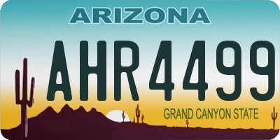 AZ license plate AHR4499