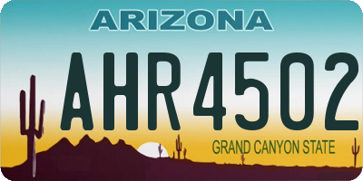 AZ license plate AHR4502