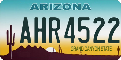 AZ license plate AHR4522