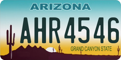 AZ license plate AHR4546