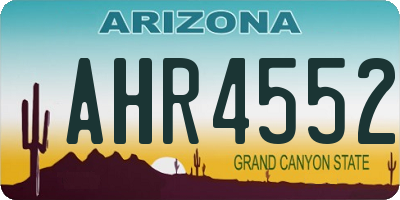 AZ license plate AHR4552