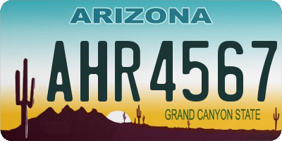 AZ license plate AHR4567