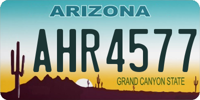 AZ license plate AHR4577