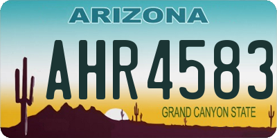 AZ license plate AHR4583