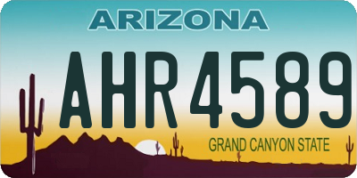 AZ license plate AHR4589