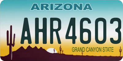 AZ license plate AHR4603