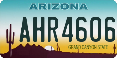 AZ license plate AHR4606