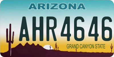 AZ license plate AHR4646