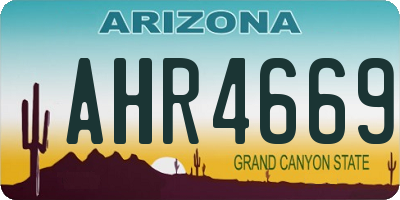 AZ license plate AHR4669