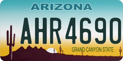 AZ license plate AHR4690