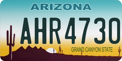 AZ license plate AHR4730