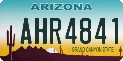 AZ license plate AHR4841