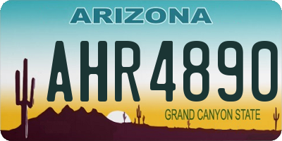 AZ license plate AHR4890