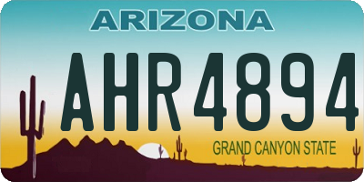 AZ license plate AHR4894