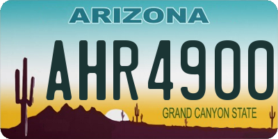 AZ license plate AHR4900