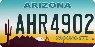 AZ license plate AHR4902