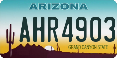 AZ license plate AHR4903