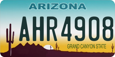 AZ license plate AHR4908