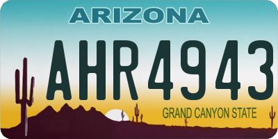 AZ license plate AHR4943
