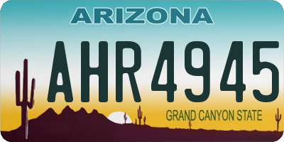 AZ license plate AHR4945