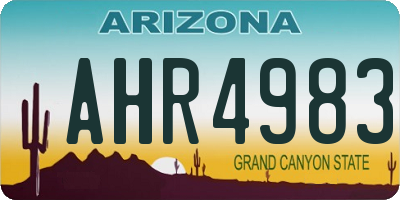 AZ license plate AHR4983