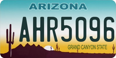 AZ license plate AHR5096