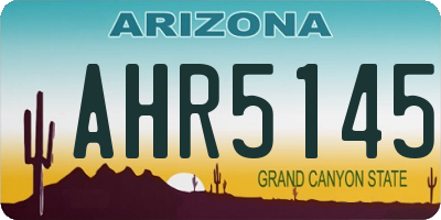 AZ license plate AHR5145