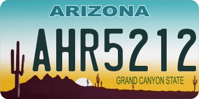 AZ license plate AHR5212