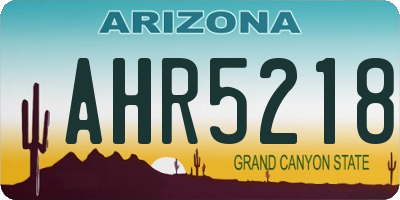 AZ license plate AHR5218
