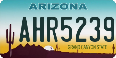 AZ license plate AHR5239