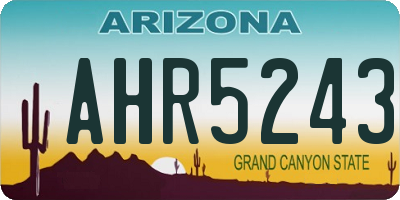AZ license plate AHR5243