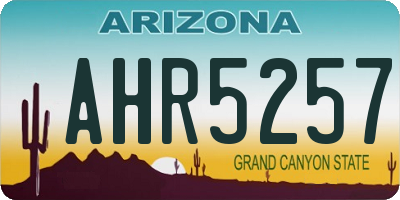 AZ license plate AHR5257