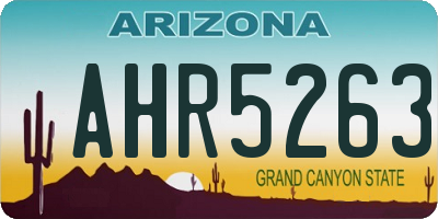 AZ license plate AHR5263