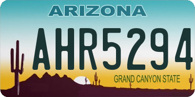 AZ license plate AHR5294