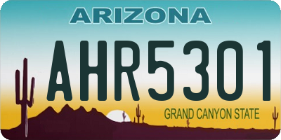 AZ license plate AHR5301