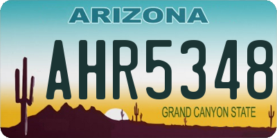 AZ license plate AHR5348