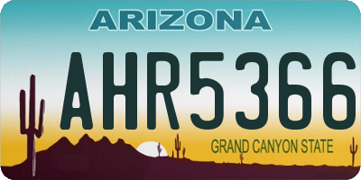 AZ license plate AHR5366