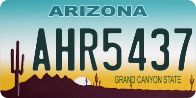 AZ license plate AHR5437