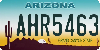 AZ license plate AHR5463