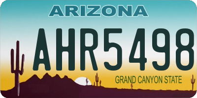 AZ license plate AHR5498
