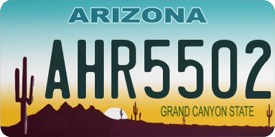 AZ license plate AHR5502