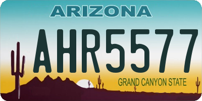 AZ license plate AHR5577