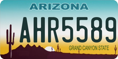 AZ license plate AHR5589