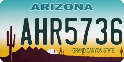 AZ license plate AHR5736