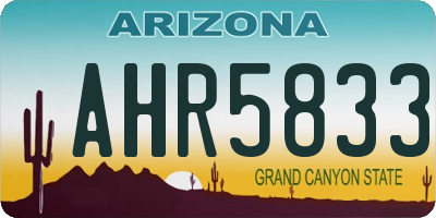 AZ license plate AHR5833