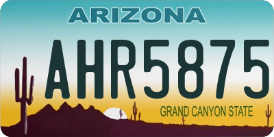 AZ license plate AHR5875
