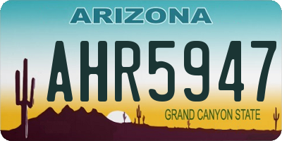 AZ license plate AHR5947