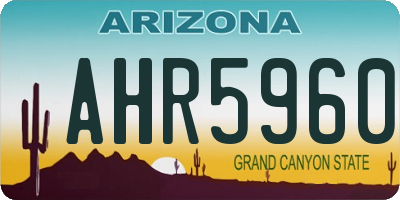 AZ license plate AHR5960