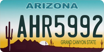 AZ license plate AHR5992